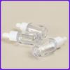 Botella de líquido transparente de 15 ml con fondo grueso y pared gruesa PETG material de empaque para muestras de productos para el cuidado de la piel botella pequeña para viajes botella con gotero para aceites esenciales