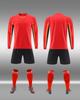 7206 Traje de fútbol de club de manga larga, traje de entrenamiento de competición para hombres, adultos y niños, 16 yardas, 3XL