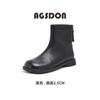 Botas Curtas Augu Shiden Pretas para Mulheres 2026 Nova Coleção Outono Retrô Botas Slim Estilo Britânico Botas Martin Botas de Cano Curto Primavera e Outono