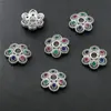 Soporte de Flores de Zirconia Incrustada en Oro de 18 Quilates Tapa de Flor Copo de Nieve Cristal Perla Separador Pulsera Pulsera Accesorios de Joyería DIY