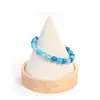 Pulseira Popular Temu Shein Tk Transfronteiriça Ágata Listrada Azul Profundo Pulseira com Cordão Elástico 8mm Fabricante Atacado