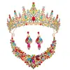 Conjunto de Três Peças Coroa de Noiva Coroa de Casamento Adorno de Cabeça Colar Brincos Conjunto de Joias Acessórios para Vestido de Casamento de Luxo Leve