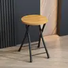 Cadeira dobrável com encosto, Banqueta alta portátil, Banqueta redonda pequena, Cadeira de mesa de jantar pequena, Fácil de empilhar