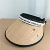 2026 Nuevo Sombrero de Paja con Letra de Copa Vacía Protección Solar para Mujer Verano Nuevo Sombrero de Ala Ancha Sombrilla Sombrero de Paja Sombrero de Sol para Exteriores