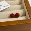 Pendientes de Cuerpo Entero de Plata de Ley S925 con Perla Roja de Angora de Gama Alta para Mujer, Nuevo Estilo Popular 2025, Elegantes Pendientes de Año Nuevo