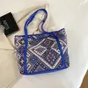 Bolso de Hombro Nuevo Estilo Étnico, Sencillo y de Gran Capacidad, Diseño para Mujer, Estilo Urbano de Moda, Bolso de Lona Portátil para Hombro