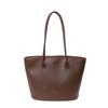 Grande capacidade Soft Face Vintage Bucket Bag 2024 Nova Maillard Moda Casual Deslocamento Simples Bolsa de Ombro Tote