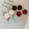 Pinza para el pelo de oso y flor de acetato repujado estilo coreano, pinza lateral de pico de pato de color sólido dulce, pinza para flequillo con patrón de carey