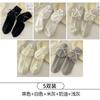 Diseño Trendy de Nicho Japonés Dulce Lindo Lazo de Cinta Color Sólido Crema Calcetines Cortos Popular en Internet Calcetines Cortos