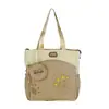 Bolsa de lona multi-color con estampado de pata de oso suave y linda, bolso de mano y bandolera de doble uso, bolsa escolar de gran capacidad para estudiantes