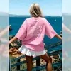 Camiseta Rosa Dulce y Divertida Estilo Europeo y Americano Juvenil Cómoda con un Diseño Elegante, Top Chic de Manga Corta 100% Algodón