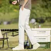 Calça masculina branca slim fit, nova calça casual respirável de outono para homens, nova calça versátil de perna reta 2026