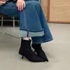 2026 Nuevas Botas Cortas Adelgazantes Simples de Otoño Punta Fina Tacón de Aguja Moda Cómodas para Viajar Cremallera Trasera Botas Cortas Mujer