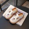 Sapatos de Princesa para Meninas Primavera e Outono Sapatos de Couro Pequenos de Renda para Meninas Estudante Sola Macia Sapatos de Princesa Elsa Sapatos Doudou Bebê Criança