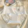 Calzones de Algodón Puro para Mujer Dulce Juvenil Estudiante Antibacterianos Resistentes al Olor Todo Algodón Entrepierna Extendida Cintura Media Sin Costuras Transpirables Calzones Triángulo para Mujer