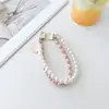 Nueva Cadena para Teléfono Móvil Correa de Bolso con Cadena de Cuero, Cadena Colgante de Perlas, Cadena Doble de Metal para Bolso, Cadena Corta para Bolsos Pequeños Estilo Chanel
