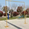 Novos adereços de casamento moldura de fundo de ferro haste telescópica decoração de casamento layout de palco decoração de prateleira de arco dourado