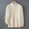 Suéter Baicai de Terciopelo Otoño/Invierno Nuevo 100% Lana Pura Cuello Redondo Tejido Grueso Capa Base Suéter de Punto Trenzado Retro Juvenil