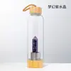 Columna de Cristal Donghai Columna de Energía Taza Prisma Hexagonal de Cristal Tapa de Bambú Taza de Té de Vidrio Taza de Agua Deportiva con Correa Botella de Agua