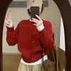 Outono e Inverno Novo 2025 Gola Redonda Cardigan de Tricô Tops Feminino Estilo Coreano Solto Casual Aparência Emagrecedora Suave Macio Jaqueta Suéter