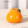 Vaso de Cerâmica Laranja Estilo Healing para Mesa Textura de Casca de Laranja Recipiente para Flores Hidropônicas Decoração de Mesa de Escritório Sala de Estar Pequeno Ornamento