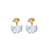 Pendientes de Plata Aguja Lujo Zircón Gota de Aceite Hoja de Ginkgo Moda Europea y Americana Pendientes de Botón de Gama Alta Pendientes de Personalidad de Nicho Temperamento