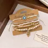 Set de pulseras elásticas redondas con forma de corazón y cuentas acrílicas de estilo étnico vintage para mujer, con diseño único