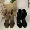 Nuevas Sandalias Planas de Cuña de Verano 2026 para Mujer, Sandalias Romanas con Cremallera Trasera, Zapatos de Verano para Mujer con Punta Abierta
