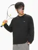 Camiseta Hanlu de manga raglã, gola redonda, manga longa para homens, estilo outono, camisa leve para esportes ao ar livre, top solto, casual e respirável