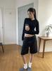 Ahora/Glo*Ny Estilo Coreano Delgado Corto Manga Larga con Capucha Top Color Puro Simple Versátil Camiseta Camiseta Base para Mujer
