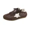 Nuevos Zapatos de Entrenamiento Casuales de Bloques de Color para Mujer 2026 Otoño Diseño de Nicho Vintage Aumentadores de Altura Plisados Zapatos de Entrenamiento Alemanes