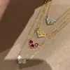 Collar de Joyería Fresco y Único Versátil Colorido de Alta Gama, Moda de Lujo Ligero, Collar de Joyería Elegante y con Estilo, Cadena para la Clavícula
