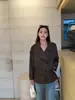 Gabardina Corta Color Café Moca para Mujer 2026 Primavera y Otoño Nueva Chaqueta de Traje Ajustada de Doble Botonadura para Mujeres Petites Gabardina Casual