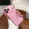 Funda Magnética para iPhone 16 con Acabado Mate tipo Piel, PC Niebla Helada, Agujeros Finos para Apple 15, con Película para Lente, Anticaídas para iPhone 13