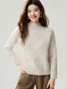 ¡Cálido y acogedor! Nueva colección otoño/invierno: Suéter 100% cachemir para mujer, con cuello semi alto, diseño de punto trenzado y mangas raglán