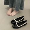 ¡Estilo Inspirado en Chanel! Bailarinas de estilo francés con pala poco profunda para mujer, Nuevos Zapatos Casuales 2025 con Punta Redonda, Tipo Mary Jane, Slip-On