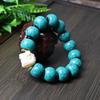 Fábrica Turquesa Turquesa del Tíbet Adornos del Tíbet Pulsera de 108 Cuentas de Buda Bucle de Cuentas de Buda de Turquesa Cabeza de Cera de Abeja