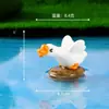 Micro-Paisagem Criativa Fofa e Engraçada Boneco Grande Ganso Branco Acessórios de Decoração DIY para Jardinagem Enfeites Pequenos para Carro e Mesa