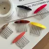 Pente de Cabelo Novo, Liso e Moderno, com Toque de Luxo, Pente Oval Invertido, Presilha Lateral Simples, Acessório de Cabelo Versátil para Meninas