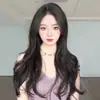 Peruca mulheres cabelos longos de uma peça cabelo artificial em forma de U volume de crescimento de cabelo fofo de onda grande cabelo encaracolado invisível peça de peruca sem costura
