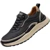 Zapatos de hombre transfronterizos, nuevos zapatos de cuero de otoño e invierno, transpirables, ligeros, sin cordones, zapatos casuales deportivos de moda para estudiantes