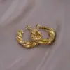 Pendientes Trenzados Transfronterizos S925 Tejidos Grandes de Aro en Forma de C para Mujer, Lujo Ligero, Gama Alta, Modernos, Versátiles, Pendientes al por Mayor