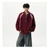 Suéter cárdigan de retazos a rayas retro para hombre, otoño invierno, holgado, casual, estilo universitario, chaqueta de punto para niños, nuevo