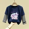 Camiseta Básica para Niña 2026 Nuevo Otoño Infantil Algodón Puro Moda Manga Larga Camiseta Casual para Niña Cuello Redondo
