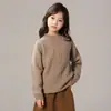 Malhas de Lã Pura para Crianças de Meia-Idade e Grandes no Outono e Inverno Nova Malha Infantil com Gola Redonda para Meninos e Meninas Malha Base Engrossada Malha para Bebês