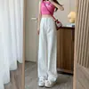 Jeans rectos retro para mujer, verano, finos, 2023, nuevos, cintura alta pequeña, pierna ancha suelta, tipo mopa
