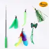 Pedido Mínimo de Una Pieza Palo Juguete para Gatos, Juguete Interactivo de Caña Larga con Plumas de Colores y Cascabel, Suministros para Mascotas de Entretenimiento Propio y Alivio del Aburrimiento