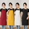 Delantal impermeable y engrosado para uso en cocina y comedor, impermeable y a prueba de aceite, longitud extendida, con impresión de logotipo, adecuado para uso doméstico y ropa de trabajo