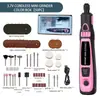 Minimáquina pulidora eléctrica de uñas con control de velocidad de carga rosa, pluma de grabado de litio, exclusiva para comercio exterior transfronterizo.