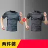 Camiseta de Seda Helada de Verano para Hombre, Delgada, de Secado Rápido, Manga Corta, Top Deportivo, Nuevo, Transpirable, Media Manga, de Secado Rápido, para Correr